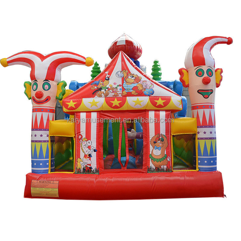 Unisex nieuwste PVC opblaasbaar circus kasteel met glij-n-glij Fun City Party