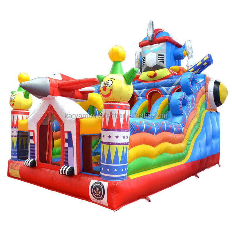 Trampoline Custom Kleine opblaasbare mechanische Ares Fun City Bouncer Combo Slide