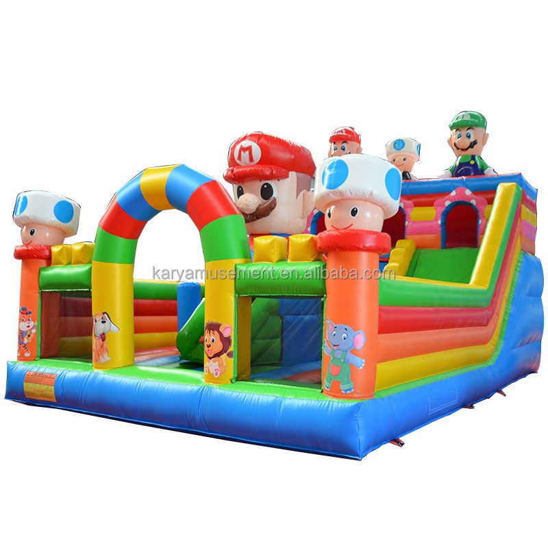 Leeftijd 14 jaar en ouder Draagbaar PVC opblaasbaar Mario Fun City Playground Game voor kinderen