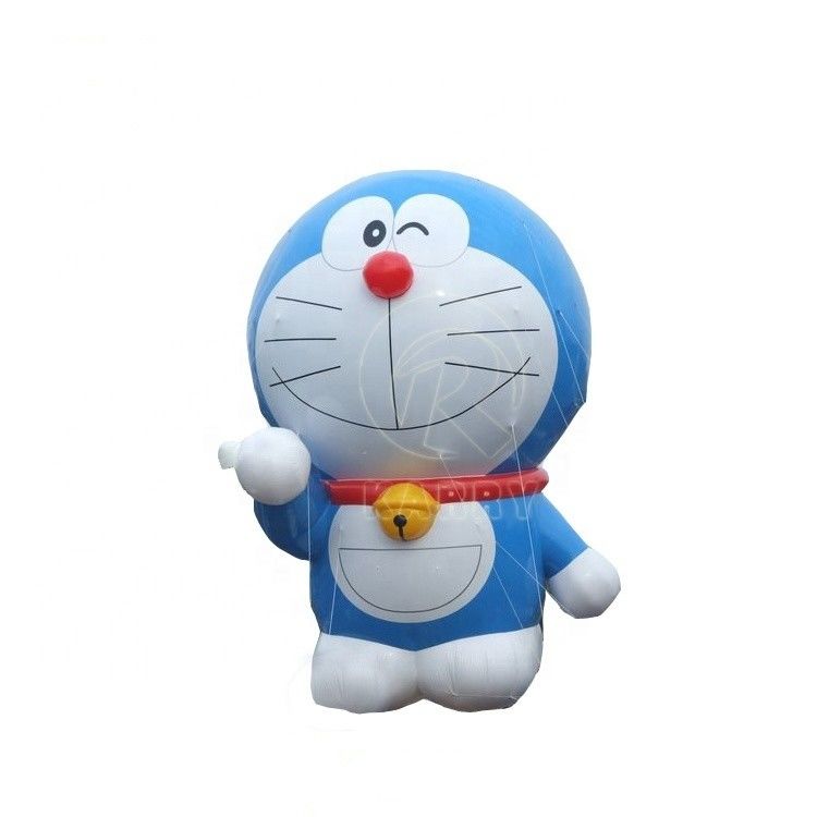 Gepersonaliseerde kleurrijke opblaasbare Doraemon met luchtblazer en accessoires