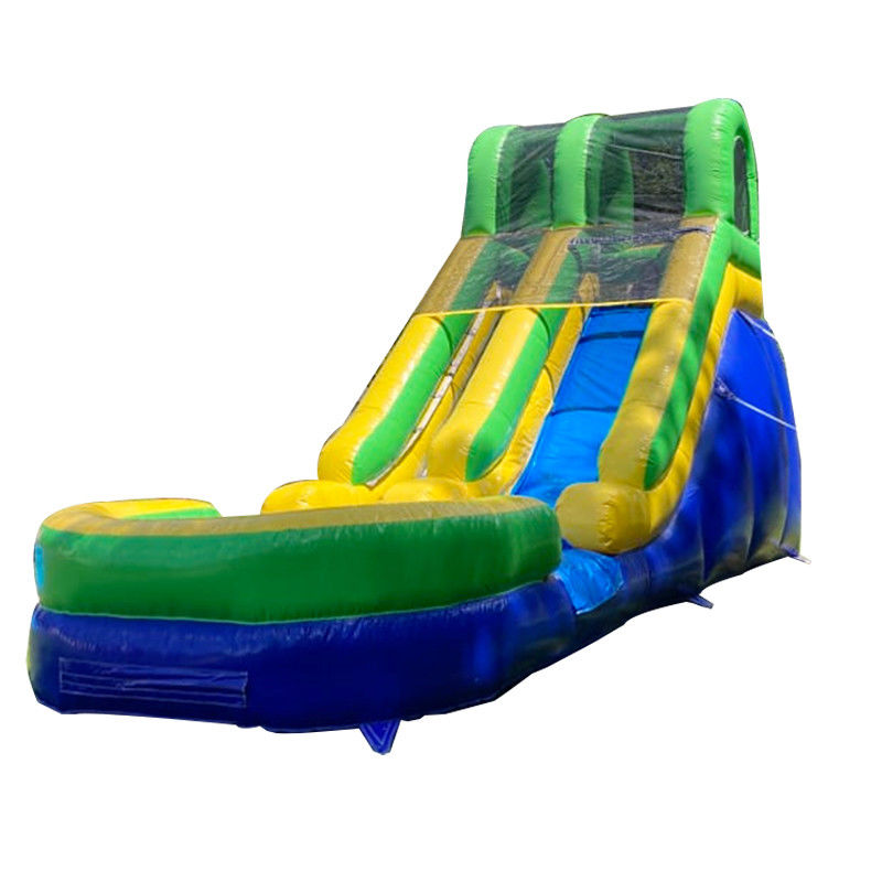 Commerciële droge en natte 25ft opblaasbare waterslide met zwembad Kids'Summer Water Game