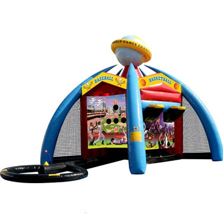 Unisex PORTABLE opblaasbare carnaval 5-in-1 spel voetbal/basketbal interactieve sport