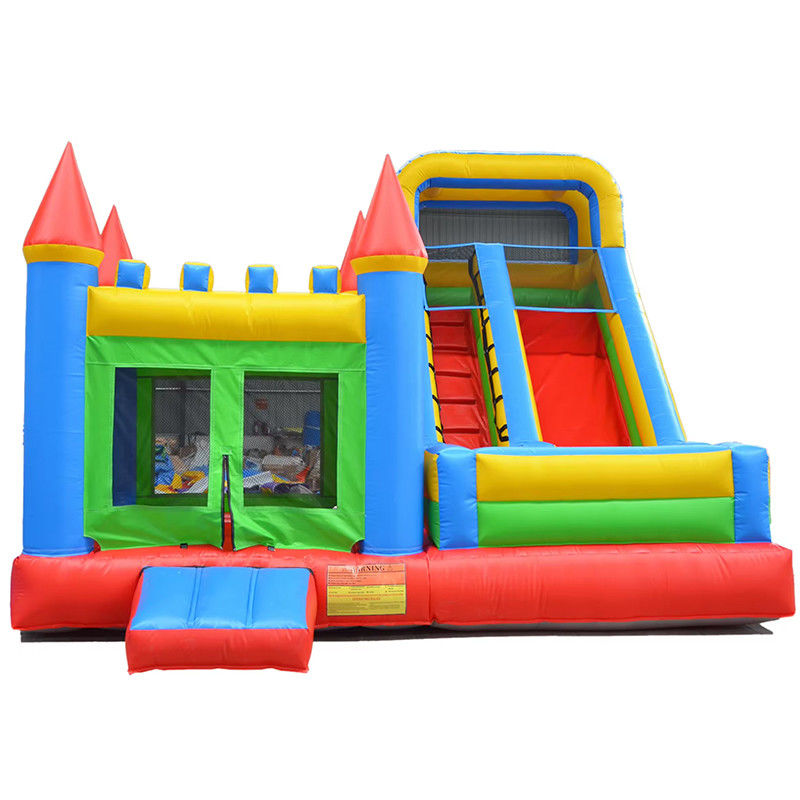 Aanpassen Accepteerde PVC Rood en Blauw Opblaasbare Spelen Bouncer House Glijbaan voor Kinderen