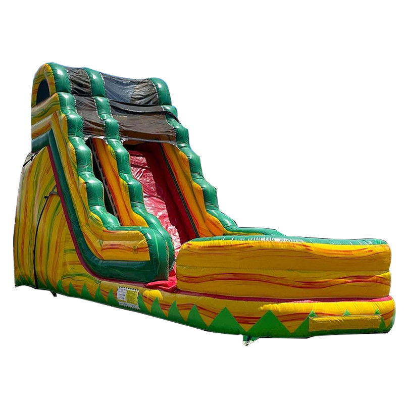 Volwassenengrootte Commercieel PVC Jungle Symphony Waterglijbaan opblaasbaar met zwembad