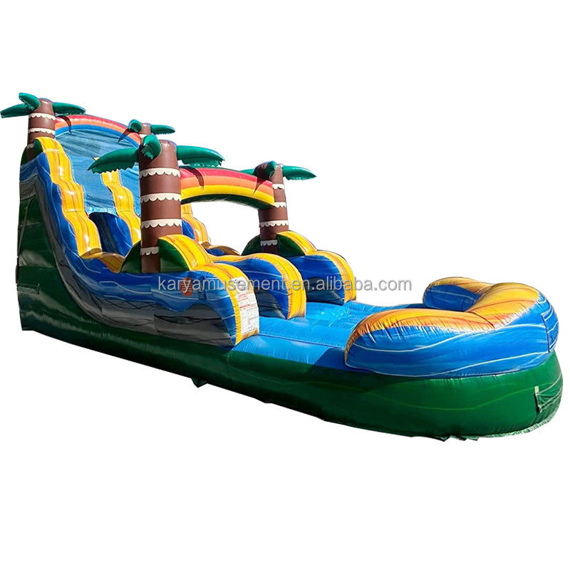 Populaire blauwe glijbaan voor multiplayer plezier in Family Park met Blower en Palm Tree Design