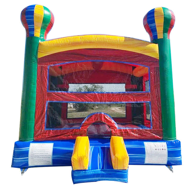 CE/EN71/EN14960 Gecertificeerde opblaasbare regenboog warmluchtballon springhuis Kasteel voor kinderen