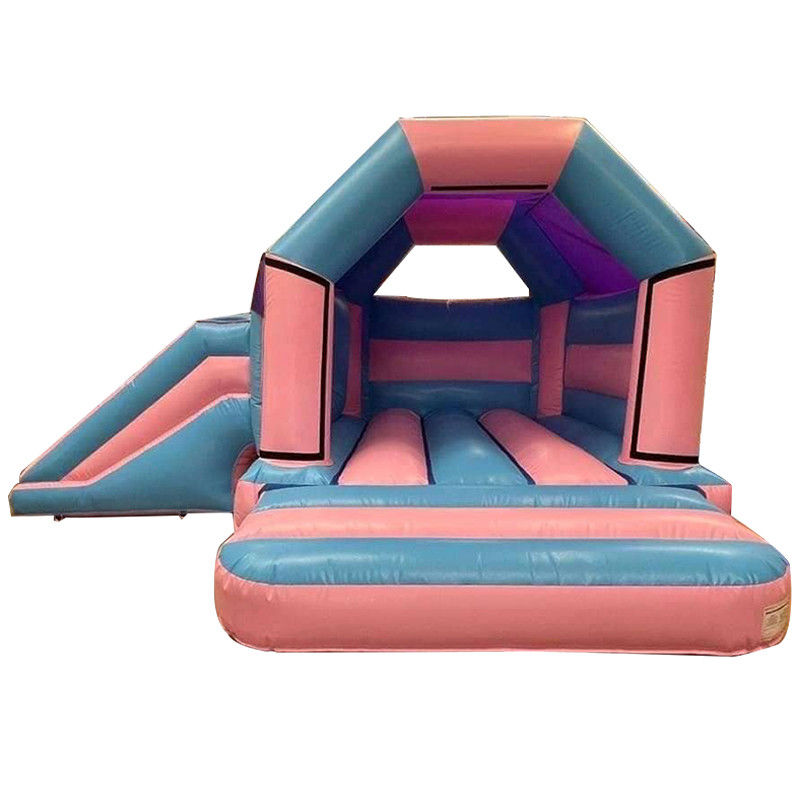 14 jaar op maat Mini opblaasbare trampoline kasteel met glijbaan aangepaste kleur