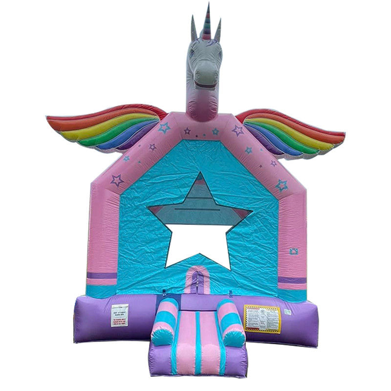 Gepersonaliseerde Kleur Eenhoorn Bouncy kasteel opblaasbaar Bounce House voor kinderen' springen games