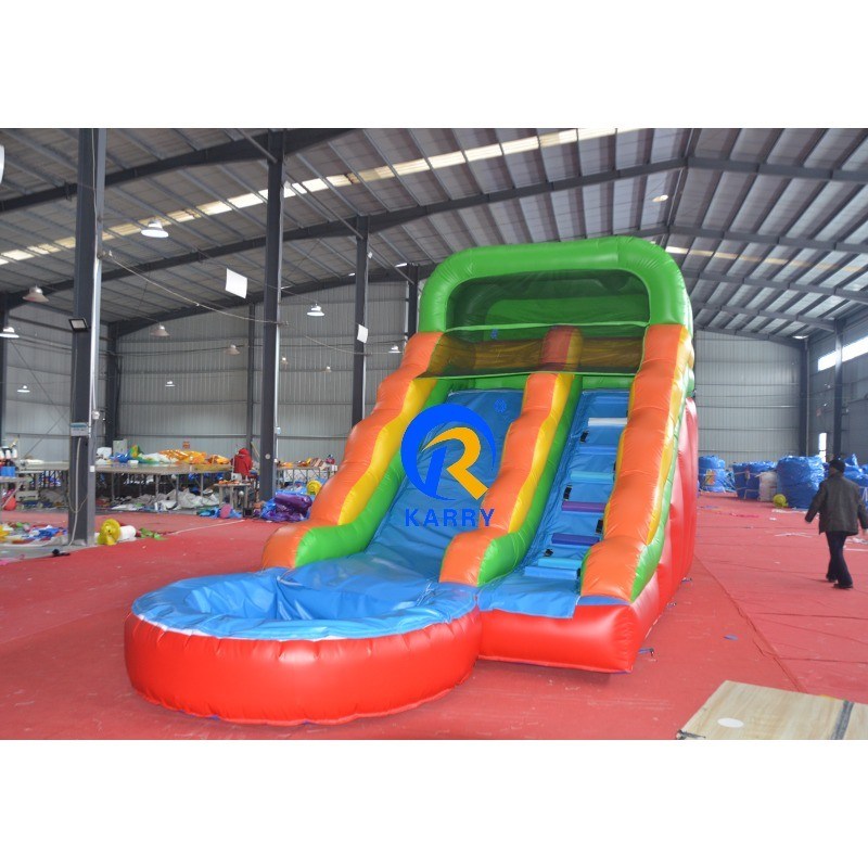 Persoonlijk geprinte opblaasbare waterglijbaan met zwembad in 2024
