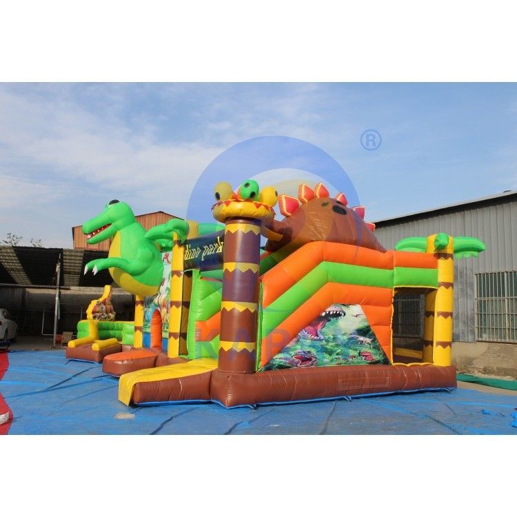 Commerciële Dino Park Air Bounce House Combo Slide Bouncers Jumpers voor kinderen