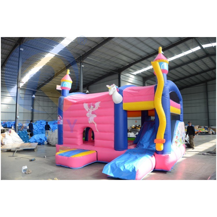 Draagbaar opblaasbaar uitsmijterkasteel met glijdend springend eenhoorn Sprite Jumping House