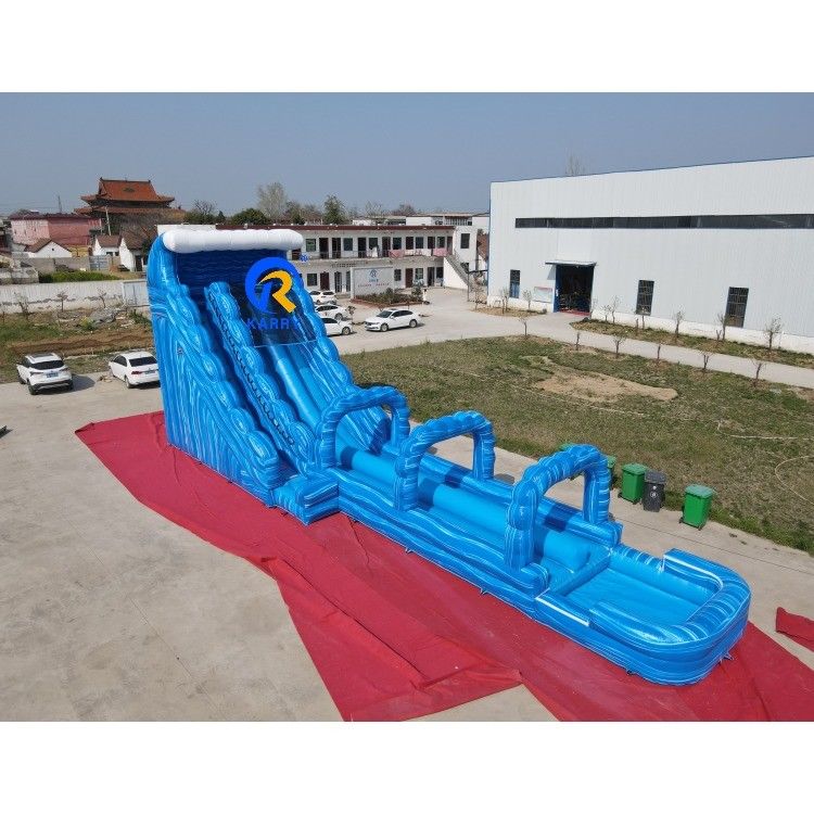 18x4.5x7m Buiten Double Slide opblaasbare waterglijbaan zwembad Combo Grote verlengde glijbaan