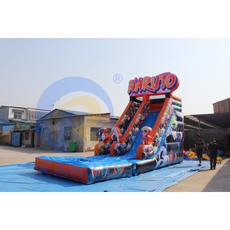 Gepersonaliseerde kleur opblaasbare droog glijbad zwembad combinatie voor buiten amusement