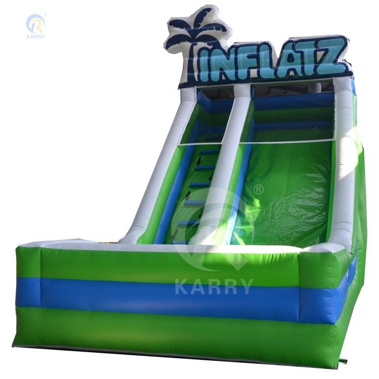 Opblaasbare waterglijbaan voor kinderen en volwassenen Speel groen PVC-materiaal kan worden aangepast