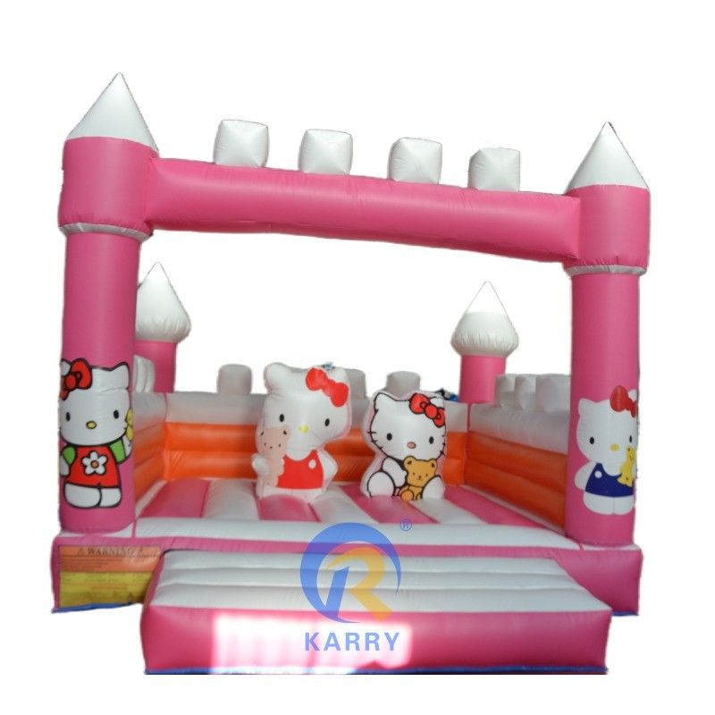 Kids' Party Essential Pink Kitty opblaasbaar springhuis met gesneden kattenontwerp en reparatie kit