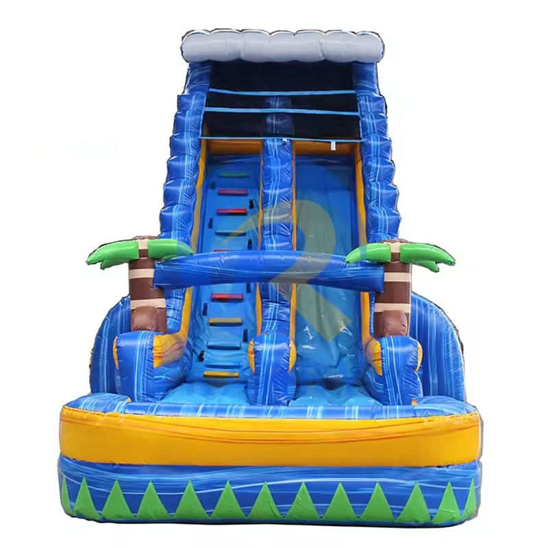 Airblower accessoires opblaasbare waterglijbaan met waterbad en trampoline