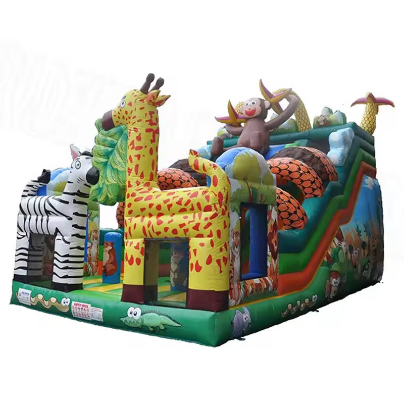 Gepersonaliseerde kleur Safari Park opblaasbare uitsmijter voor kinderplezier in het buitenpark