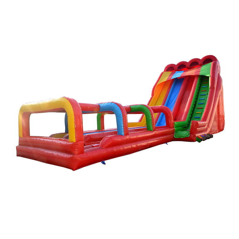 Zomer moet-hebben multi-kleurige opblaasbare waterslide met zwembad en zip line OEM aanvaardbaar