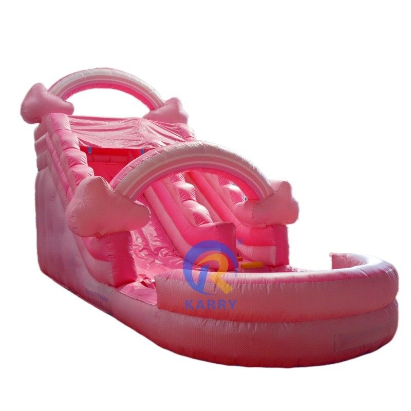 Draagbare Pure Pink Water Slide Opblaasbare met zwembad Bounce House Springende Bouncing Castle