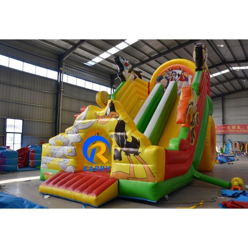 Water Home Tuin Mini Bounce Pvc Mario Vrijstaand zwembad Cartoon Character Opblaasbaar Bounce House met glijbaan
