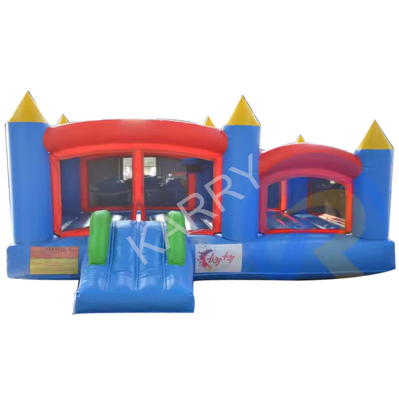 0.55mm PVC Tarpaulin Kids opblaasbare uitsmijter springhuis met glij- en springkasteel