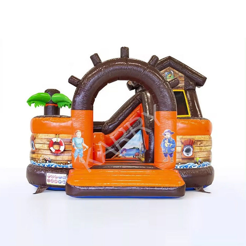 Unisex piratenschip opblaasbaar springkasteel glijbaan combo voor kinderen buiten speeltuin