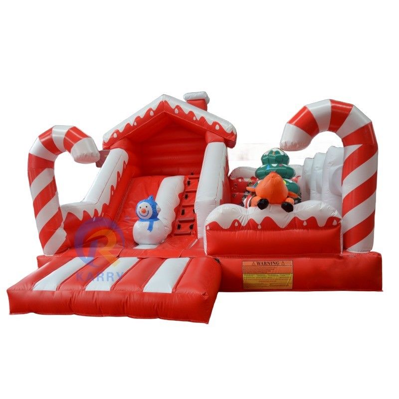 Gepersonaliseerde kleur opblaasbare kerst springende uitsmijter huis voor kinderen prestaties