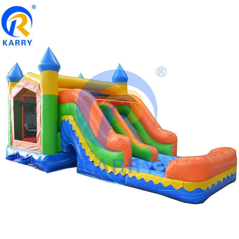 EN71/EN14960 Gecertificeerd nat en droog Unisex Water Blow Up Castle Bounce House met glijbaan