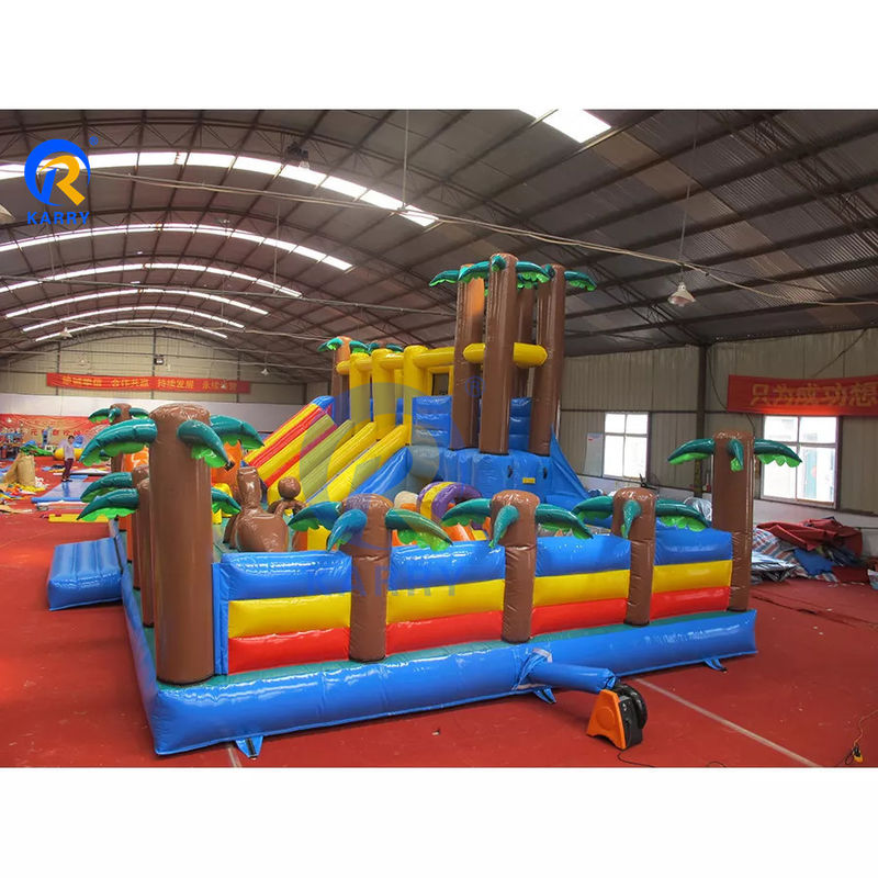 Buitenspeelplaats Draagbare opblaasbare droog glijbaan springend springkasteel voor Fun City