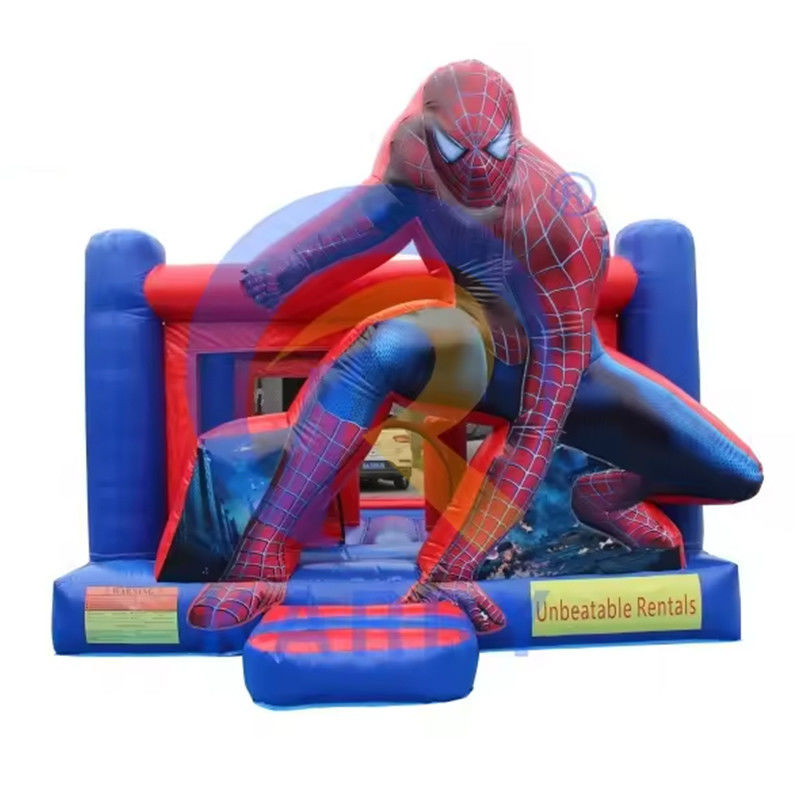 Maximale capaciteit 100 kg Outdoor Commerciële Kid Spider Man opblaasbare Jumper Castle voor thuis