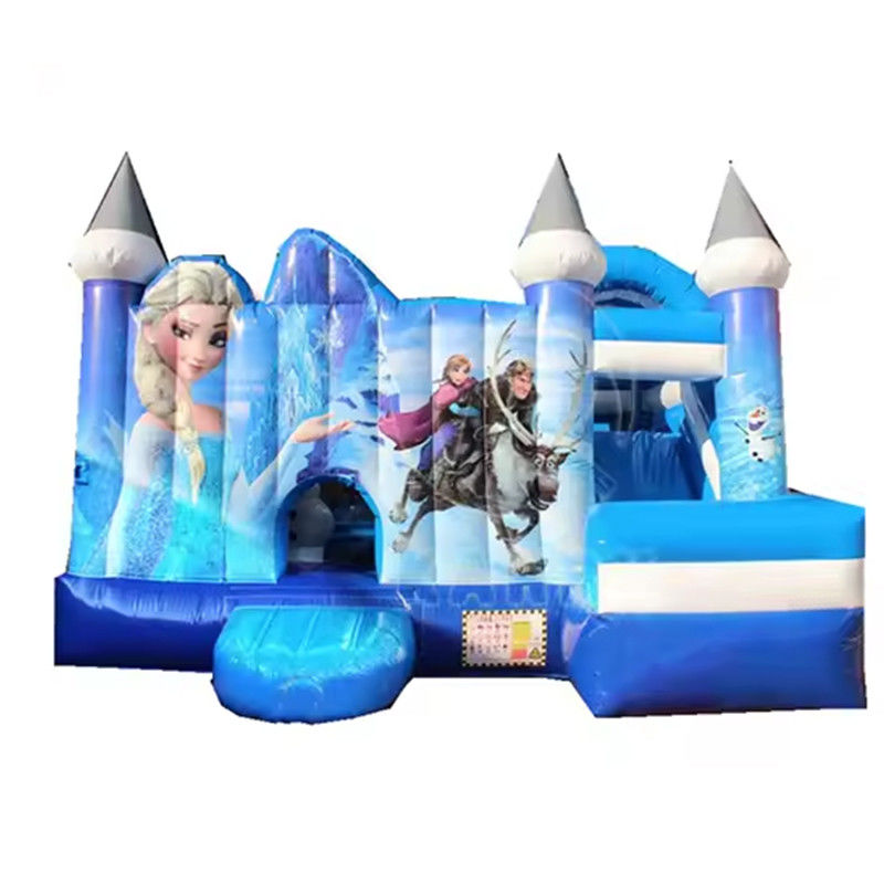Jumping Castle Slide Combo Custom Frozen Theme Opblaasbaar Bounce House voor feestplezier