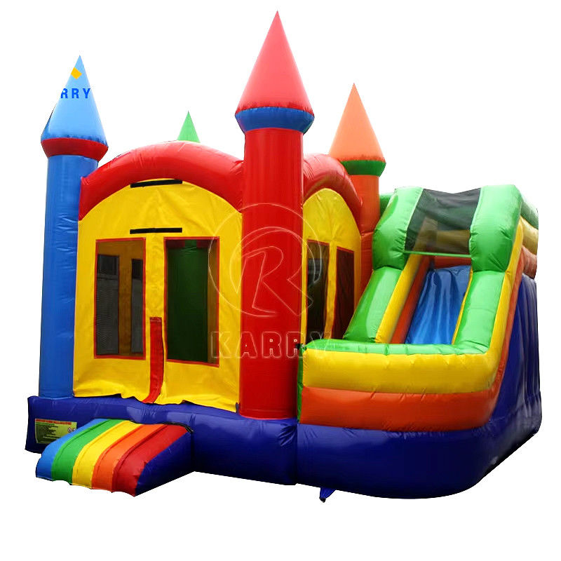 Aanpasbare kleur opblaasbaar kasteel glijbaan Bounce House Combo met glijbaan