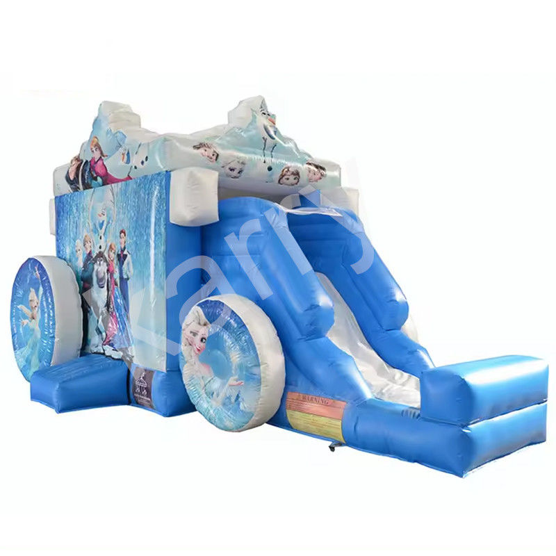 14 Years Up Frozen Wagon opblaasbaar springhuis met dia Populaire cartoon Bouncy Castle