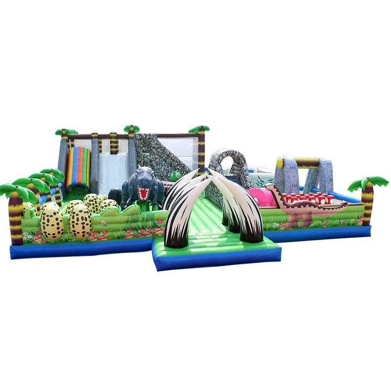 CE-certificaat Draagbare Dino opblaasbare trampoline uitschuiver Combo City Slide voor kinderen