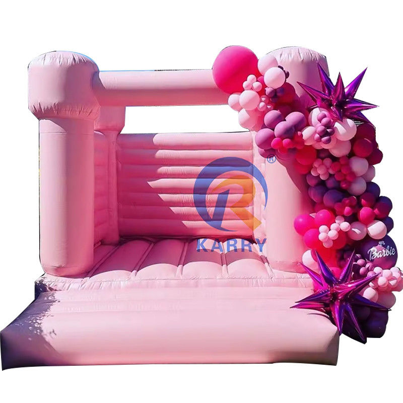 Draagbaar Roze Pastel Springkasteel voor feest Commercieel Moonwalk Bruiloft Bouncy House