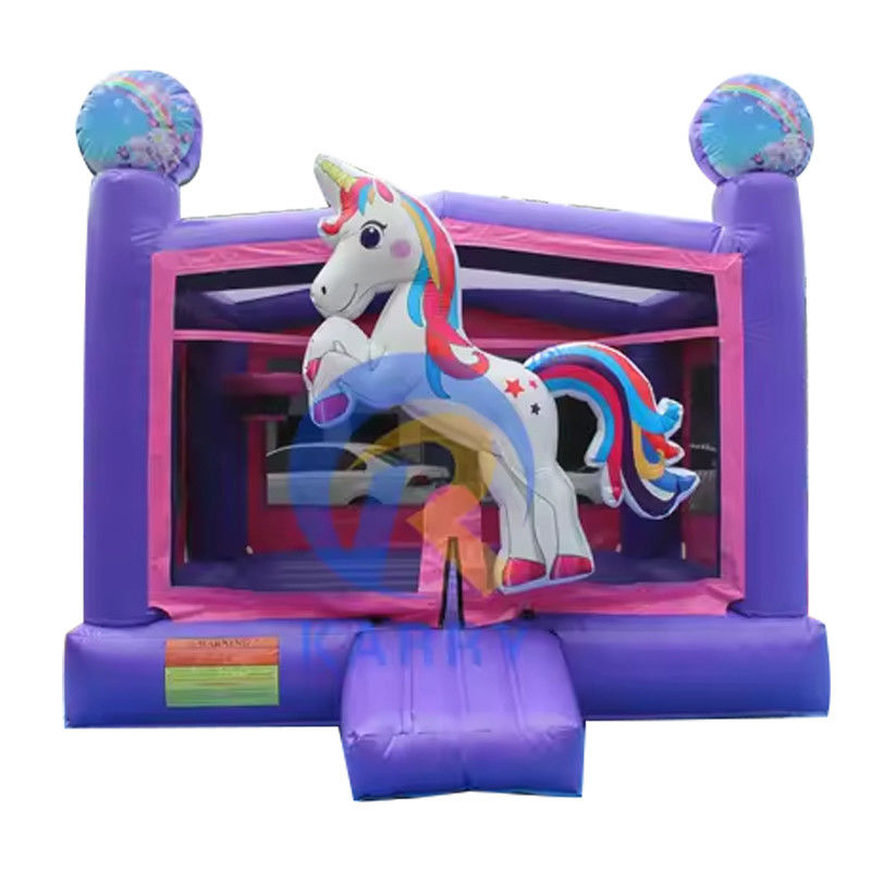 Unisex 3D regenboog eenhoorn opblaasbaar kasteel voor aangepaste grootte Bouncy Castle House