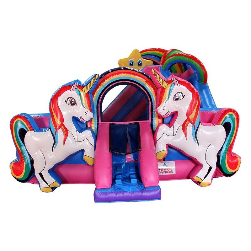 Leeftijdsbereik 14 jaar opblaasbaar Roze Eenhoorn Bouncy Castle Bouncer Combo voor Unisex