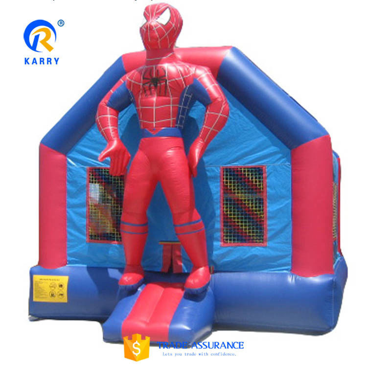 Spiderman opblaasbare uitsmijter voor kinderen aangepaste kleur opblaasbare kinderen trampoline