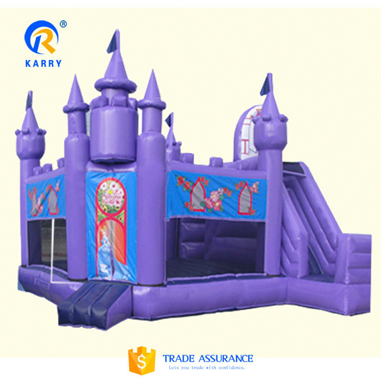 Persoonlijke kleur Prinses kasteel/slide combo PORTABLE Frozen Theme PVC Bouncy Castle