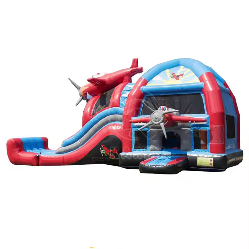 Leeftijdsbereik 14 Jaar Up Castle Slide Combo Opblaasbare Springende Kasteel Vliegtuig voor kinderen