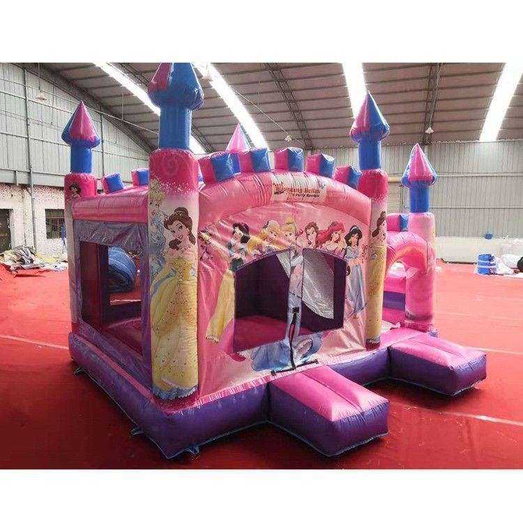 5*5*4.2m opblaasbare luchtspringen kasteel combo glijbaan voor Pink Princess