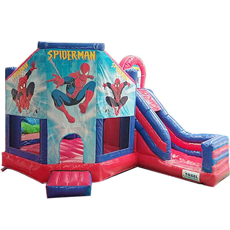KR-BH610 commercieel op maat gemaakte kleurenspronghuis met glijbaan en Spiderman