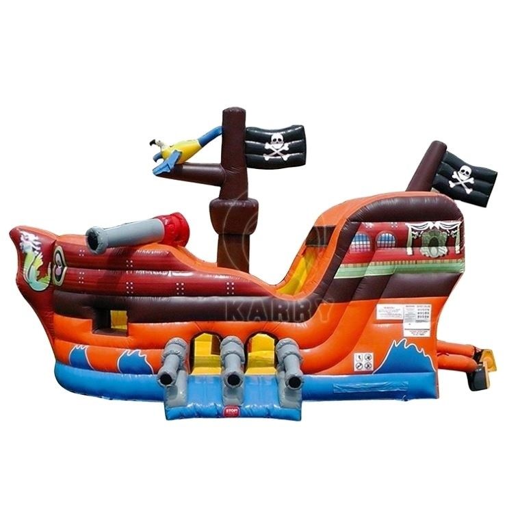Outdoor Games Piratenschip Boat Combo Jumper met opblaasbare glijbanen en Bouncer House