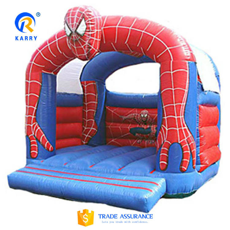 PVC aangepaste kleur Spider-Man Springkasteel voor buitenkinderen opblaasbare sportgames